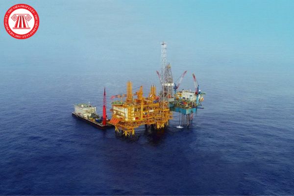 Vùng cấm thả neo là vùng an toàn xung quanh công trình dầu khí trên biển được xác định như thế nào?
