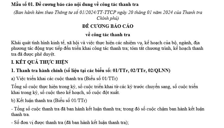 mẫu đề cương báo cáo