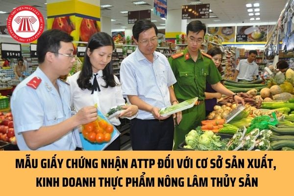 Mẫu Giấy chứng nhận an toàn thực phẩm mới nhất đối với cơ sở sản xuất, kinh doanh thực phẩm nông lâm thủy sản ra sao?