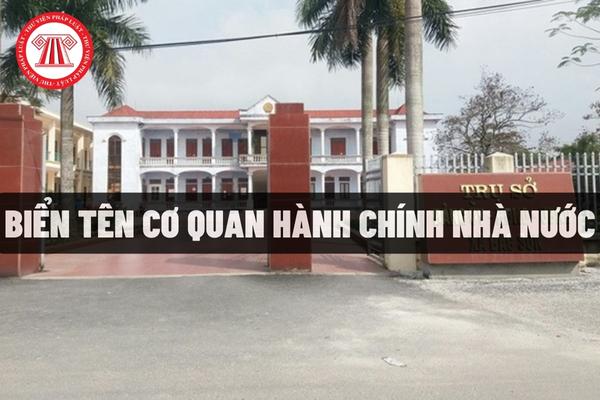 biển tên cơ quan hành chính nhà nước