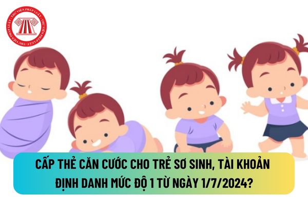 Cấp thẻ căn cước cho trẻ sơ sinh, tài khoản định danh mức độ 1 từ ngày 1/7/2024? Trình tự, thủ tục cấp trong trường hợp này?