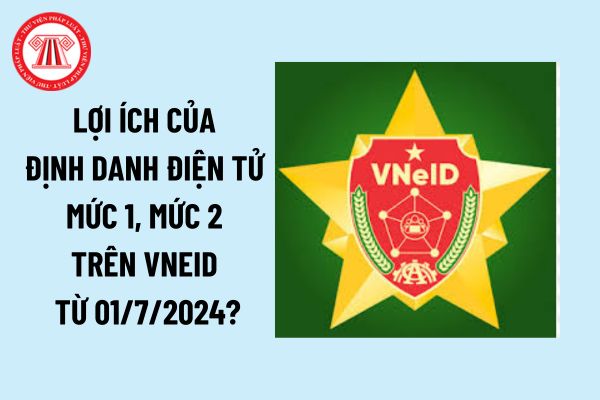 Lợi ích của định danh điện tử mức 1, lợi ích của định danh điện tử mức 2 trên VNeID từ 01/7/2024?