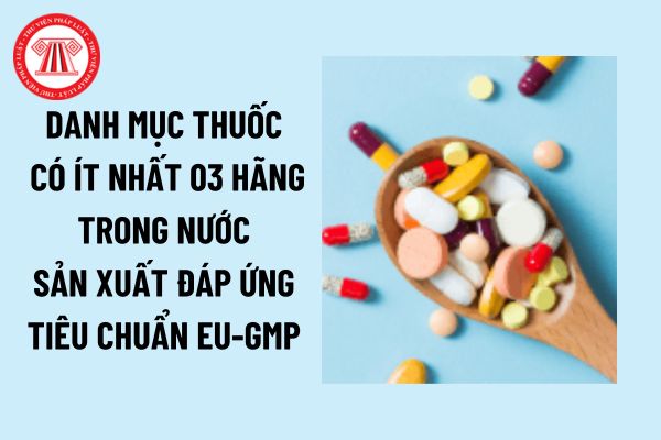 Danh mục thuốc có ít nhất 03 hãng trong nước sản xuất trên dây chuyền đáp ứng tiêu chuẩn EU GMP năm 2024?