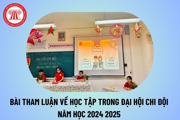 Bài tham luận về học tập trong Đại hội Chi Đội năm học 2024 2025? Bài tham luận về học tập ngắn gọn 2024 2025?