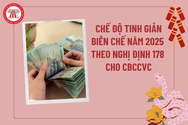 Chế độ tinh giản biên chế năm 2025 theo Nghị định 178/2024 khi sắp xếp tổ chức bộ máy cho cán bộ, công chức, viên chức?