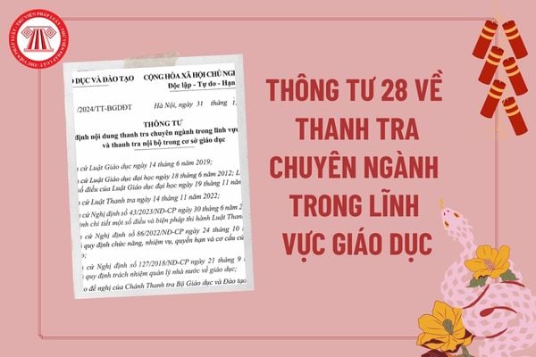 Toàn văn Thông tư 28 về thanh tra chuyên ngành trong lĩnh vực giáo dục? Tải Thông tư 28 năm 2024 pdf?