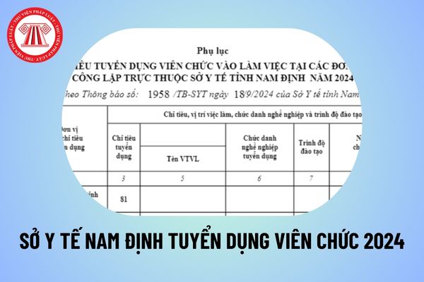 Sở Y tế Nam Định tuyển dụng viên chức 2024? Chỉ tiêu tuyển dụng viên chức Y tế 2024 Nam Định ra sao?