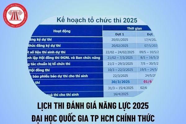 Lịch thi đánh giá năng lực 2025 ĐHQG TPHCM chính thức? Lịch thi đánh giá năng lực 2025 TPHCM thế nào? 