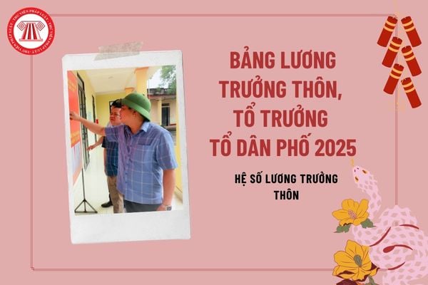 Bảng lương trưởng thôn, tổ trưởng tổ dân phố 2025 chính thức? Hệ số lương Trưởng thôn 2025 là bao nhiêu? 