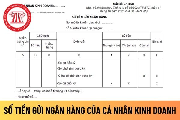 sổ tiền gửi ngân hàng