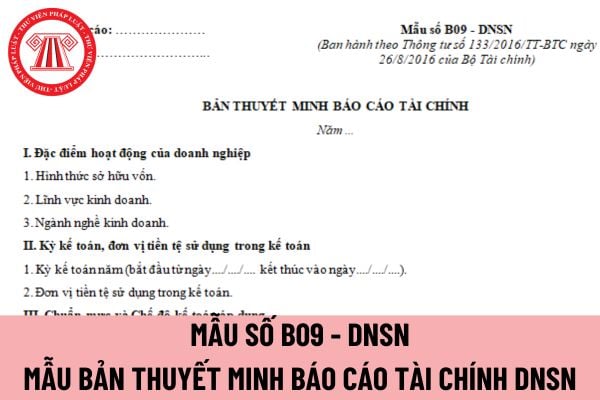 thuyết minh báo cáo tài chính