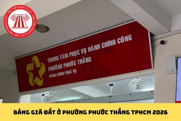 Bảng giá đất ở Phường Phước Thắng TPHCM 2026