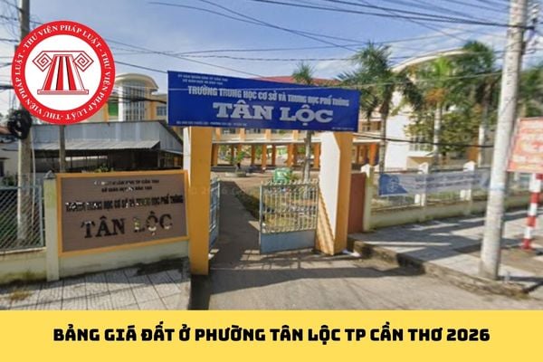 Bảng giá đất ở Phường Tân Lộc TP Cần Thơ 2026