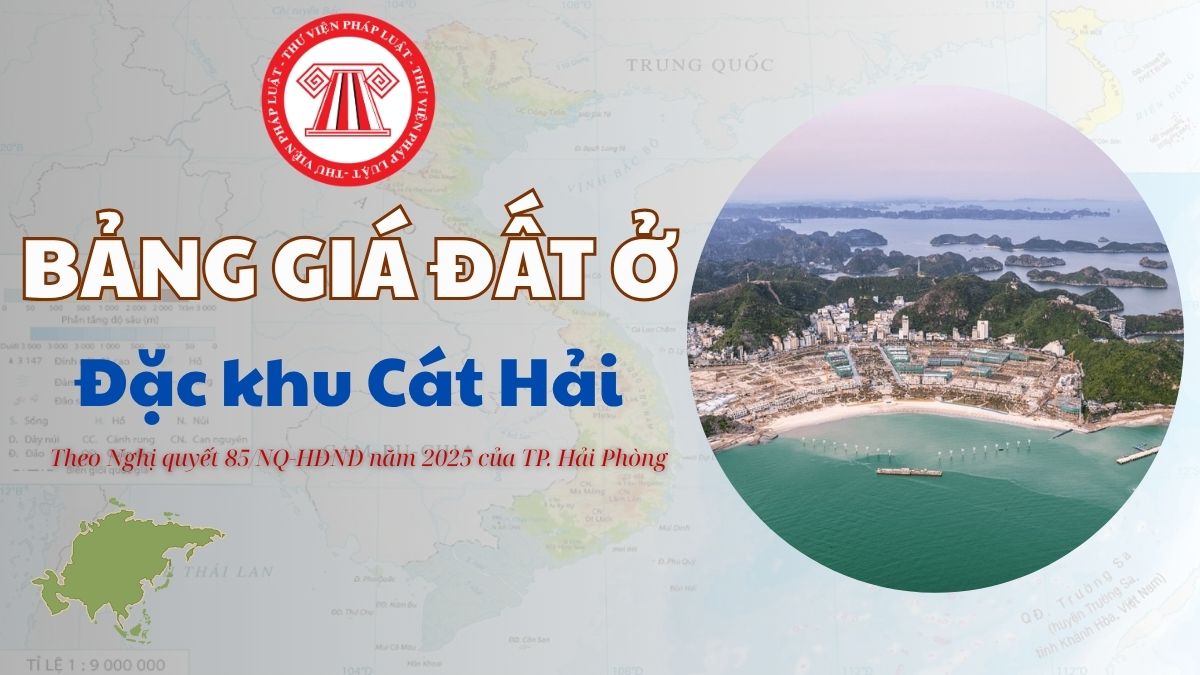 Bảng giá đất ở Đặc Khu Cát Hải TP Hải Phòng 2026