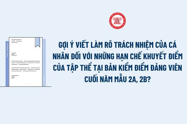 Làm rõ trách nhiệm của cá nhân đối với những hạn chế khuyết điểm của tập thể tại Bản kiểm điểm đảng viên cuối năm mẫu 2A, 2B: có phải mục bắt buộc? Gợi ý viết?