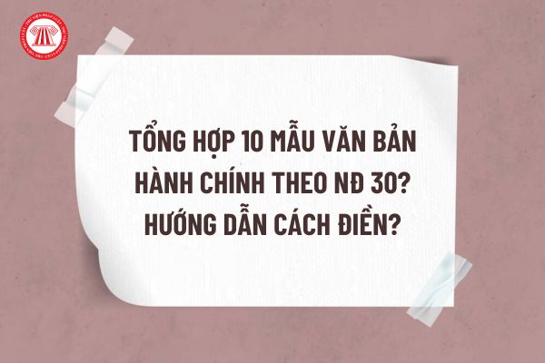 Tổng hợp 10 Mẫu văn bản hành chính theo Nghị định 30? Hướng dẫn cách điền chi tiết?