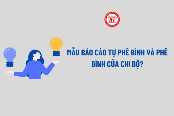 Mẫu Báo cáo tự phê bình và phê bình của chi bộ? Hướng dẫn cách ghi Báo cáo tự phê bình và phê bình của chi bộ?