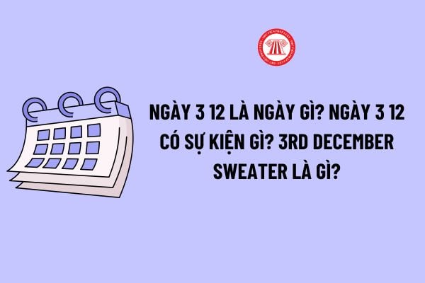 3 tháng 12 là ngày gì? Ngày 3 12 có sự kiện gì? Ngày 3 12 là ngày gì? 3rd December Sweater là gì?