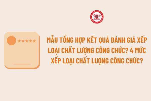 Mẫu Tổng hợp kết quả đánh giá xếp loại chất lượng công chức? 4 mức xếp loại chất lượng công chức theo Nghị định 90?