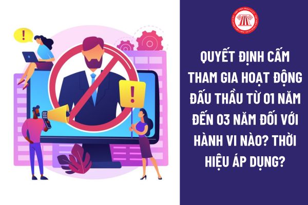 Quyết định cấm tham gia hoạt động đấu thầu từ 01 năm đến 03 năm đối với hành vi nào? 