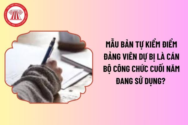 Mẫu Bản tự kiểm điểm đảng viên dự bị là cán bộ công chức cuối năm đang sử dụng là mẫu nào? Khi nào phải viết? 