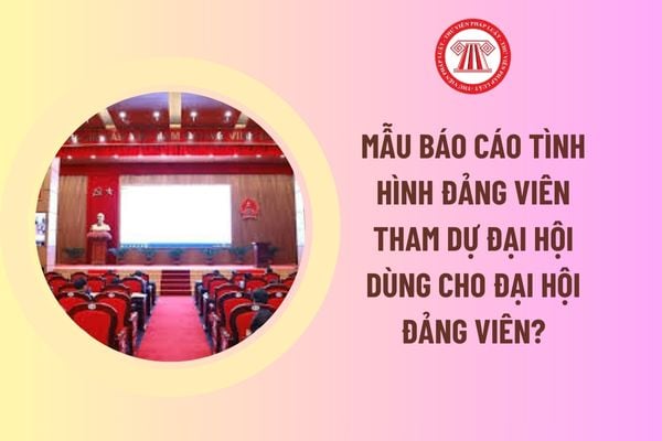 Mẫu báo cáo tình hình đảng viên tham dự đại hội dùng cho đại hội đảng viên? Quy định về đảng viên ở đại hội đảng viên? 