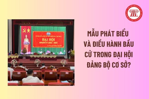 Mẫu phát biểu và điều hành bầu cử trong đại hội đảng bộ cơ sở của đồng chí trưởng ban kiểm phiếu? Quy trình tổ chức đại hội đảng bộ mới nhất? 