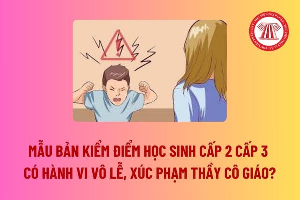 Mẫu bản kiểm điểm học sinh cấp 2 cấp 3 có hành vi vô lễ, xúc phạm thầy cô giáo? Hướng dẫn cách viết chi tiết? 