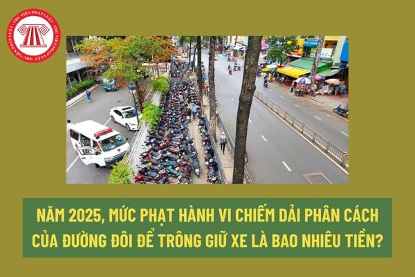 Năm 2025, mức phạt hành vi chiếm giải phân cách của đường đôi để trông giữ xe là bao nhiêu tiền? 