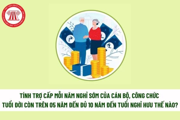 Nghỉ hưu trước tuổi theo Nghị định 178: Tính trợ cấp mỗi năm nghỉ sớm của cán bộ, công chức tuổi đời còn trên 05 năm đến đủ 10 năm đến tuổi nghỉ hưu thế nào? 