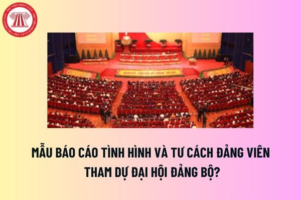 Mẫu Báo cáo tình hình và tư cách đảng viên tham dự đại hội đảng bộ? Việc bầu ban thẩm tra tư cách đại biểu được thực hiện trong phiên nào? 