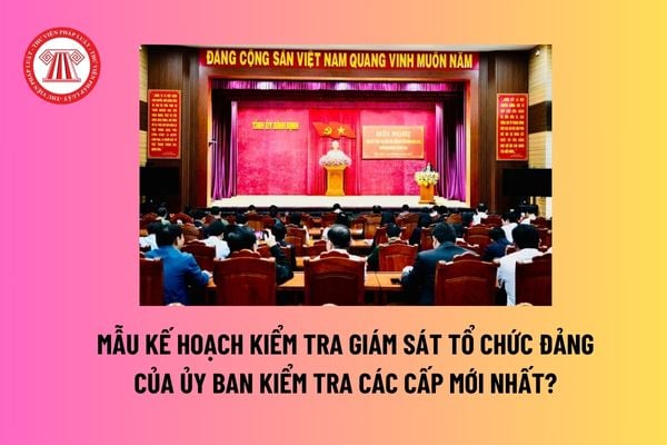 Mẫu kế hoạch kiểm tra giám sát tổ chức đảng của Ủy ban kiểm tra các cấp mới nhất? Mọi tổ chức đảng đều bị kiểm tra giám sát kỷ luật đảng? 