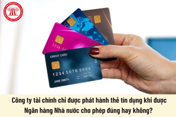 Công ty tài chính chỉ được phát hành thẻ tín dụng khi được Ngân hàng Nhà nước cho phép đúng hay không?