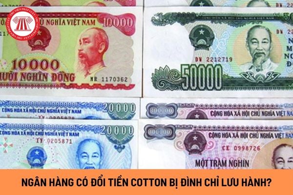 Ngân hàng có đổi tiền cotton đã đình chỉ lưu hành hay không? Tiền đình chỉ lưu hành có bị tiêu hủy hay không?