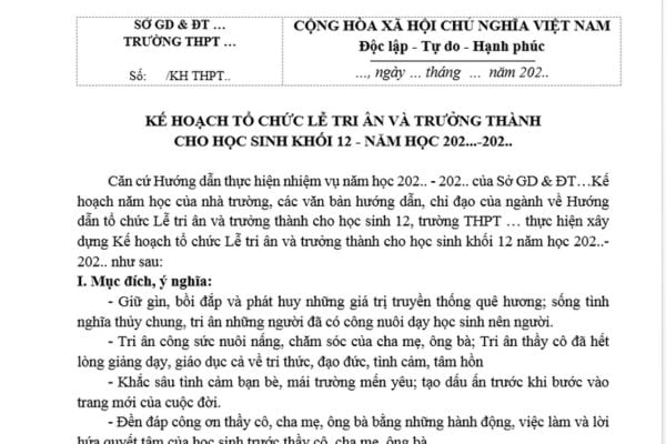 Mẫu kế hoạch