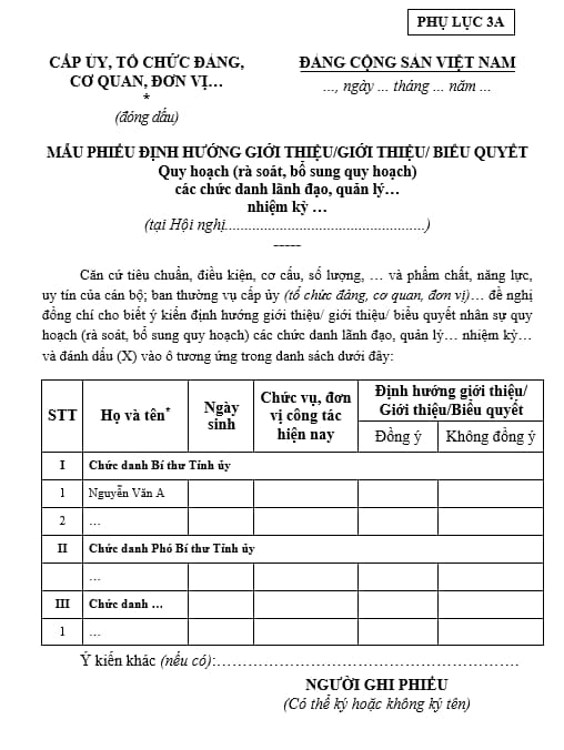 phụ lục 3A
