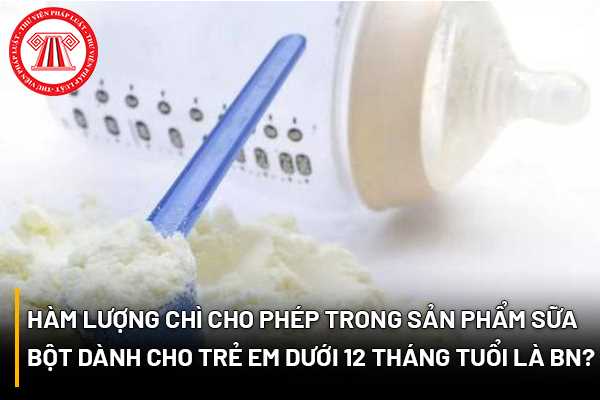 Hàm lượng chì cho phép trong sản phẩm sữa bột dành cho trẻ em dưới 12 tháng tuổi là bao nhiêu?