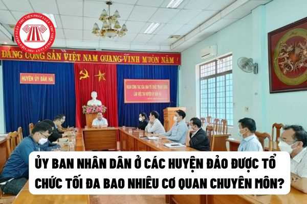 Ủy ban nhân dân ở các huyện đảo được tổ  chức tối đa bao nhiêu cơ quan chuyên môn?