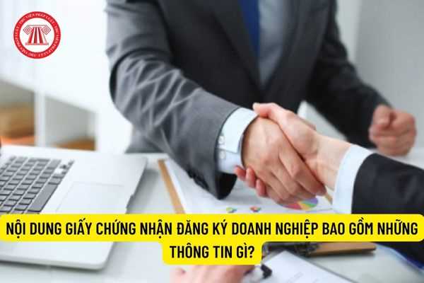 Nội dung giấy chứng nhận đăng ký doanh nghiệp bao gồm những thông tin gì?