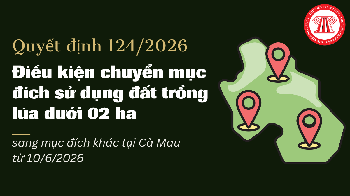  Điều kiện chuyển mục đích sử dụng đất trồng lúa dưới 02 ha sang mục đích khác tại Cà Mau từ 10/6/2026 