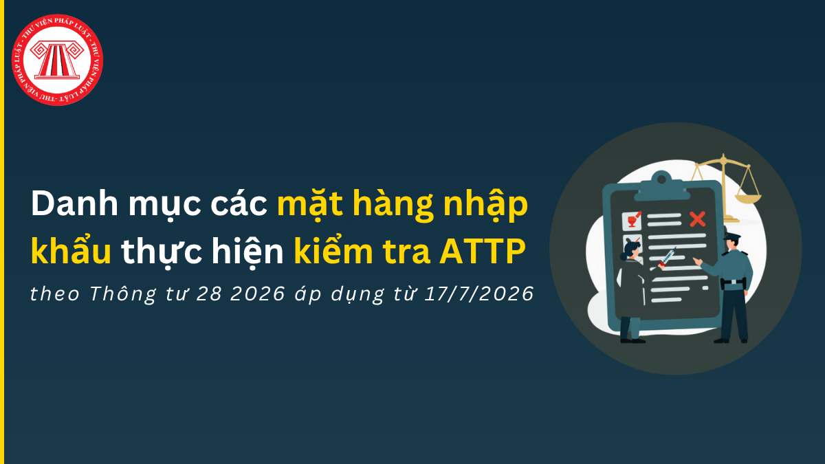 Danh mục các mặt hàng nhập khẩu thực hiện kiểm tra an toàn thực phẩm