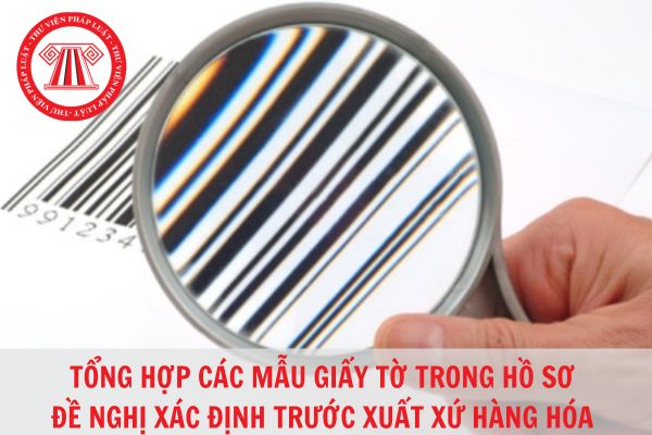 Các mẫu giấy tờ trong hồ sơ đề nghị xác định trước xuất xứ hàng hóa xuất nhập khẩu chuẩn pháp lý năm 2023?