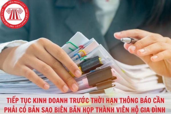 Tiếp tục kinh doanh trước thời hạn bắt buộc phải có bản sao biên bản họp thành viên hộ gia đình không?