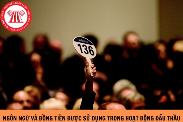 Trong hoạt động đấu thầu, ngôn ngữ và đồng tiền nào được sử dụng?