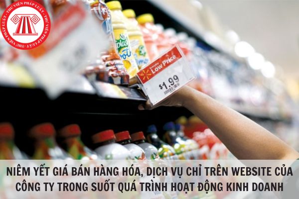 Có được niêm yết giá bán hàng hóa, dịch vụ chỉ trên website của công ty trong suốt quá trình hoạt động kinh doanh hay không?