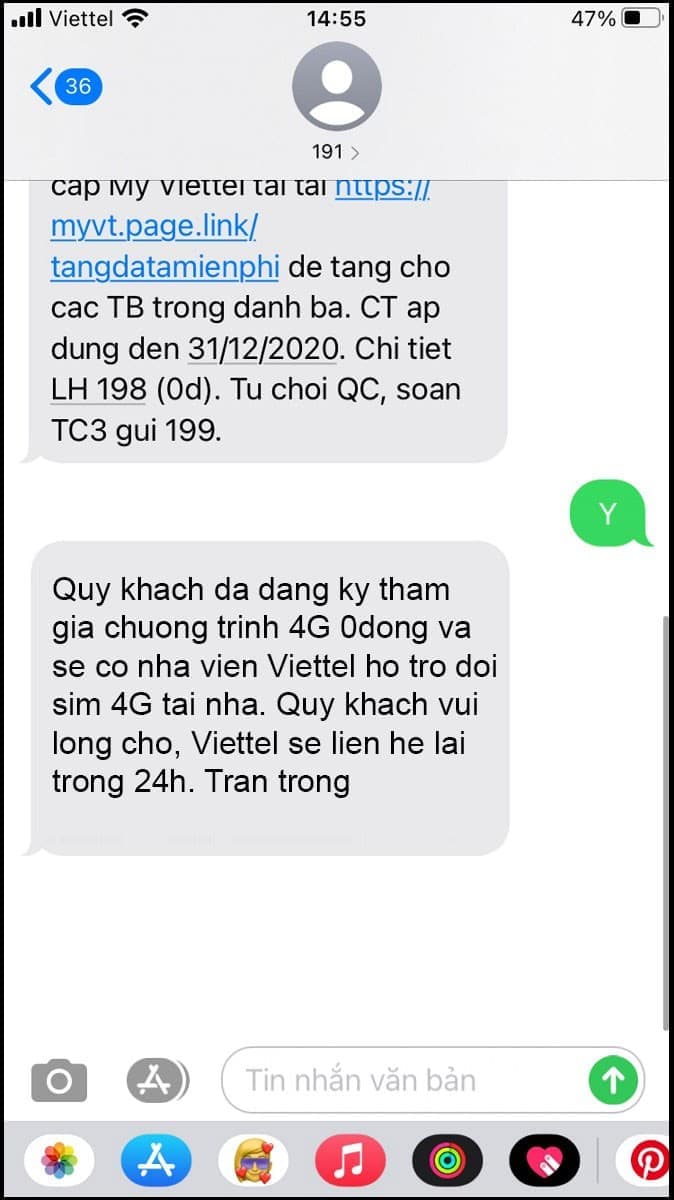 đăng ký đổi sang SIM 4G miễn phí