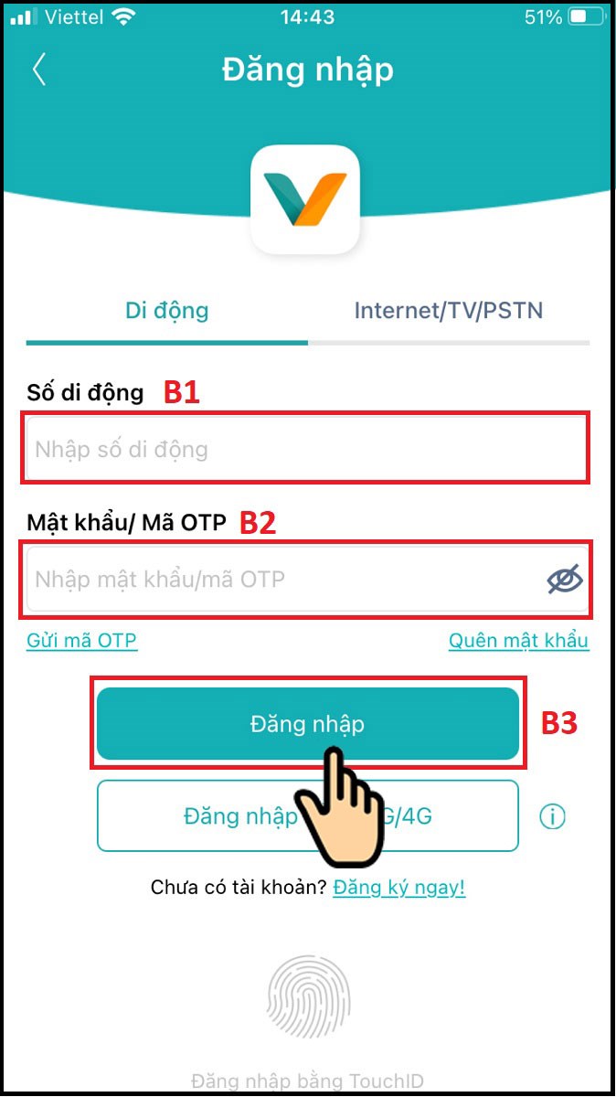 Mở ứng dụng My Viettel