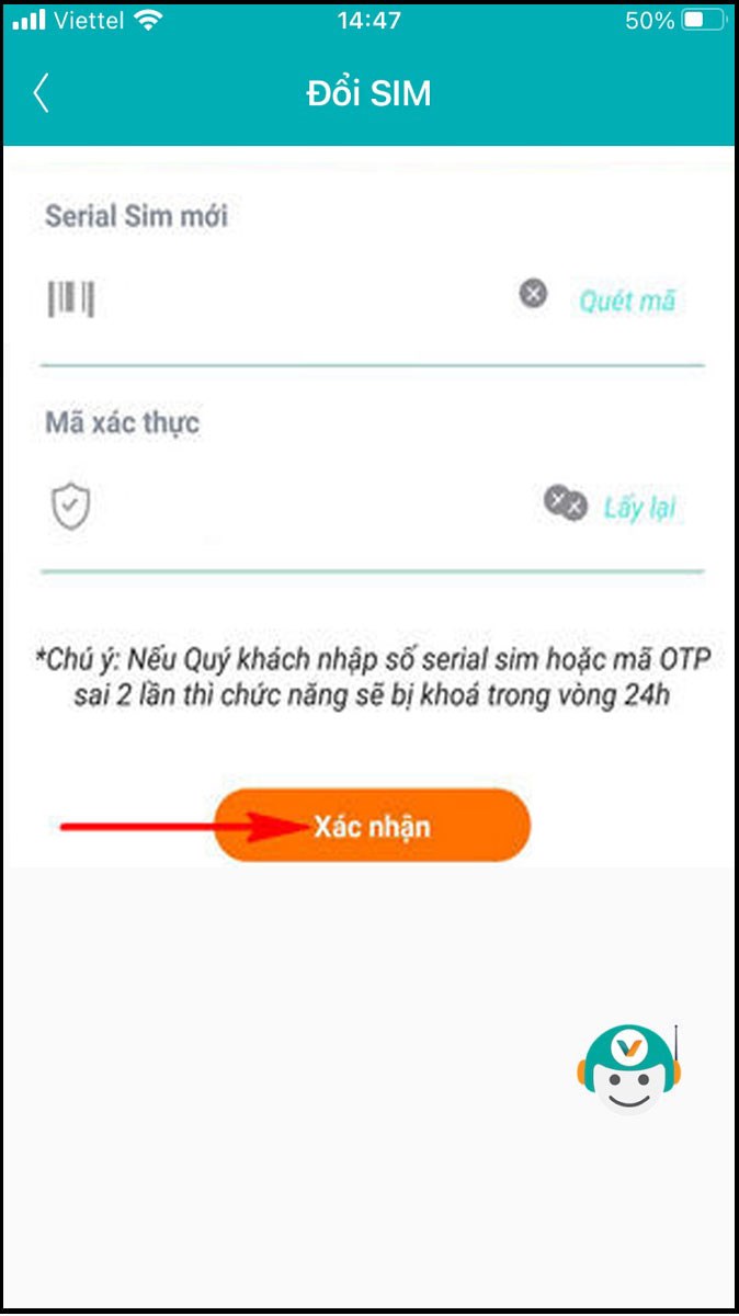 Nhập số Seri trên phôi sim cũ