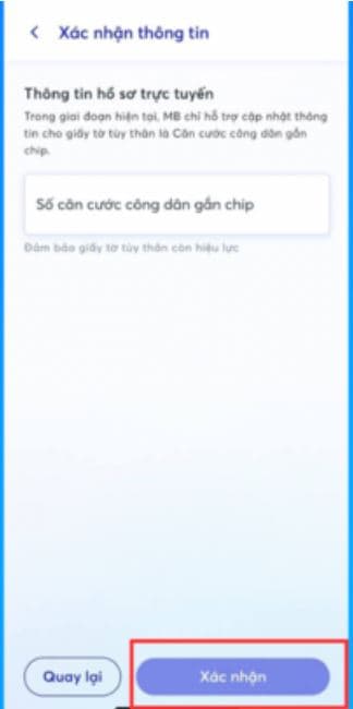 Nhập thông tin căn cước công dân có gắn chip