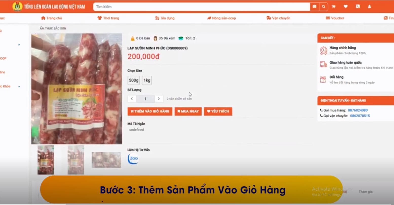 Thêm sản phầm vào giỏ hàng